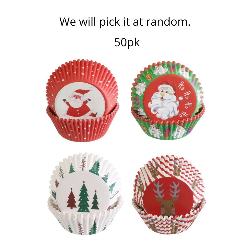 Christmas Cupcake Wrapper 50pk Asst