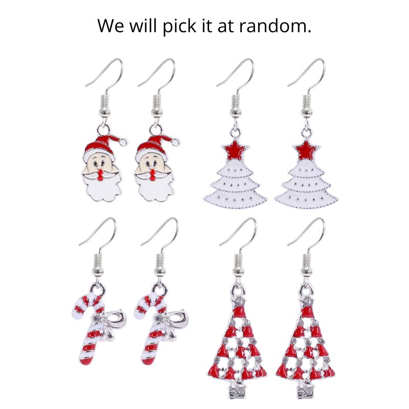 Christmas Earrings Red-White Asst