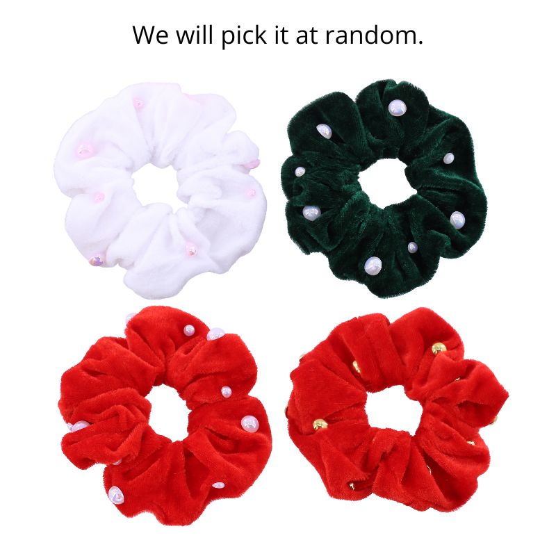 Hair Scrunchie Pearl Beads Asst