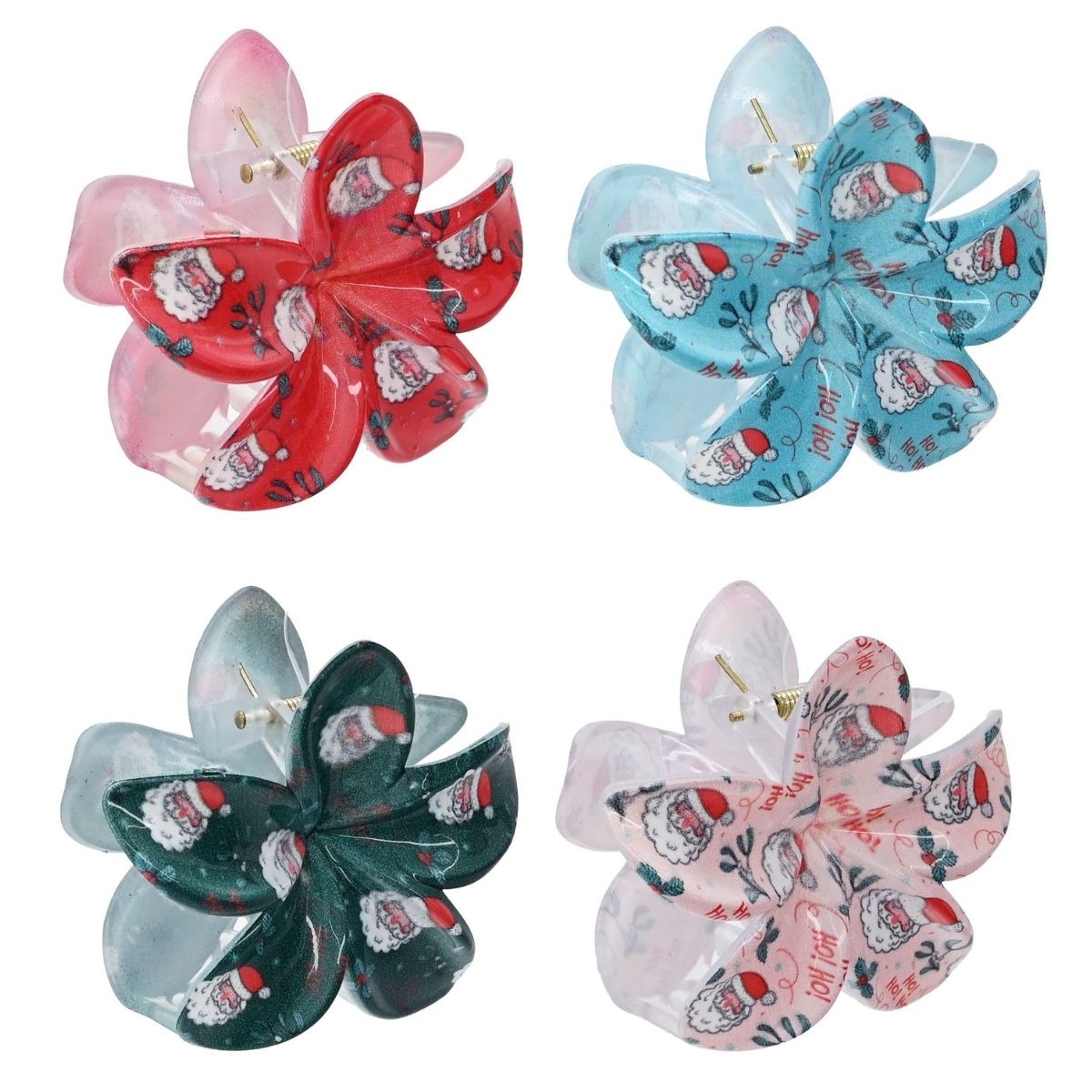Christmas Flower Claw Clip Assorted
