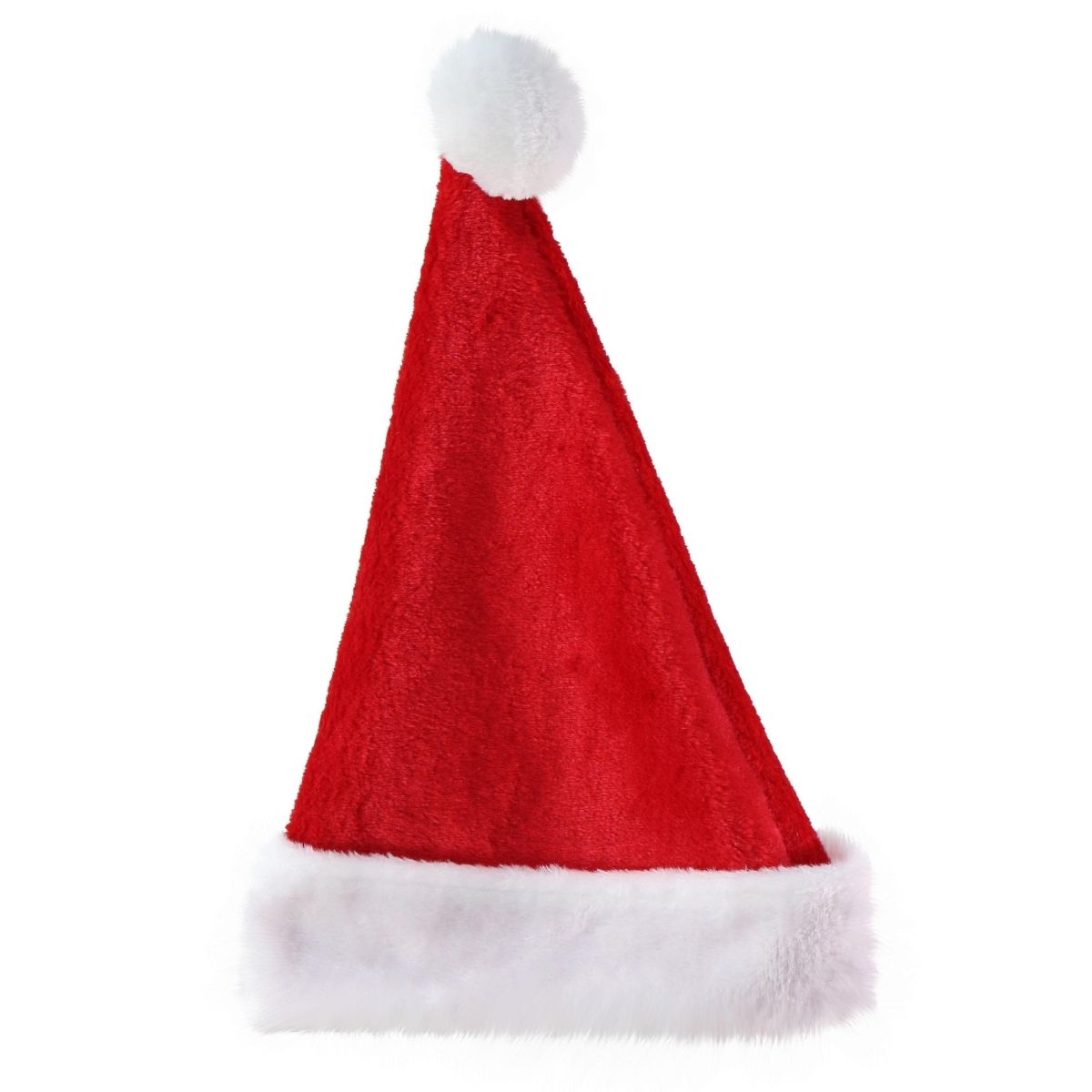 Adult Plush Santa Hat with Pom Pom - 31x31x45cm