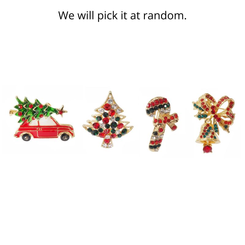 Christmas Jewel Brooch Asst