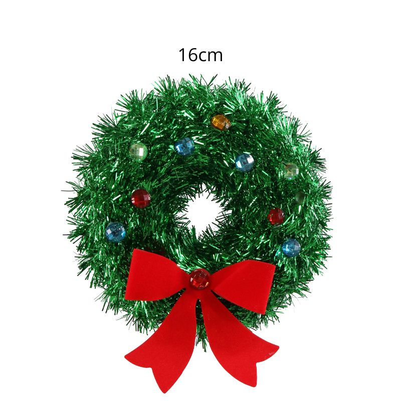 Tinsel Wreath Gem Decos 16cm