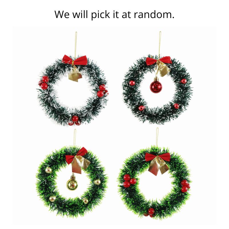 Tinsel Hanging Mini Wreath 16cm