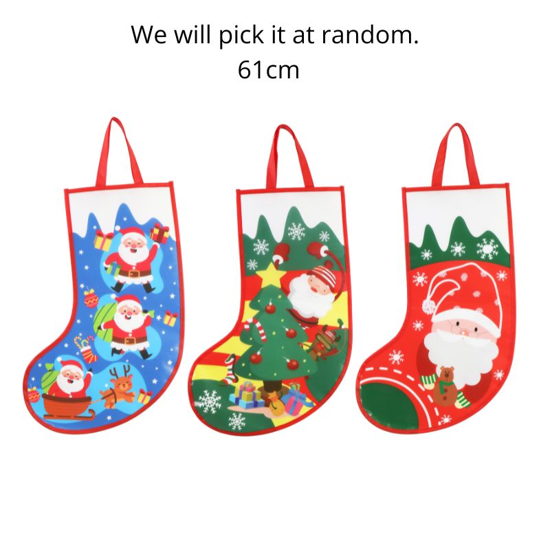 Stocking Pe Colourful Print 61cm Asst