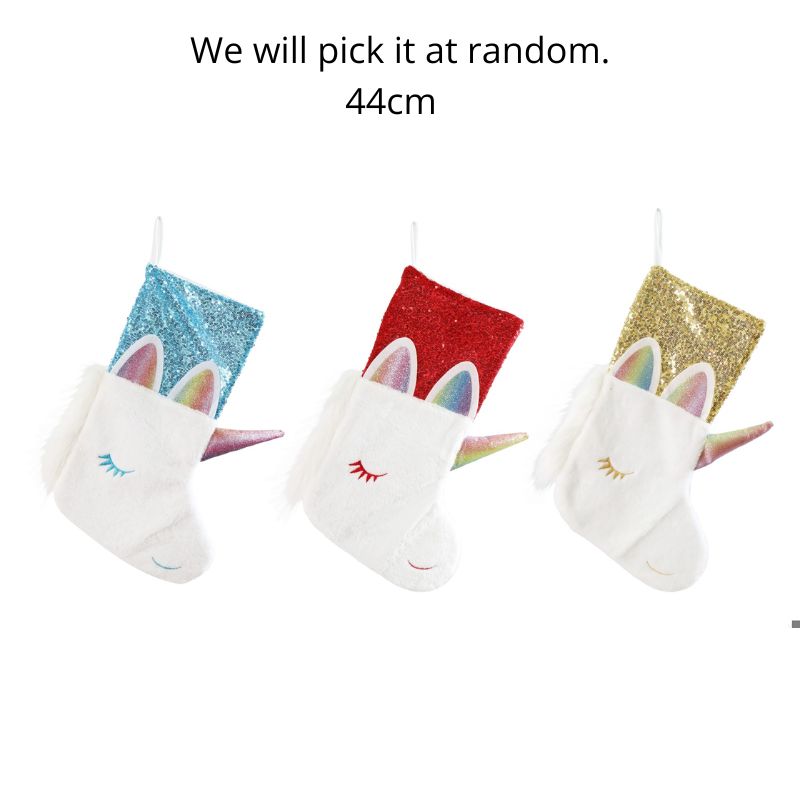 Unicorn Stocking 44cm Asst
