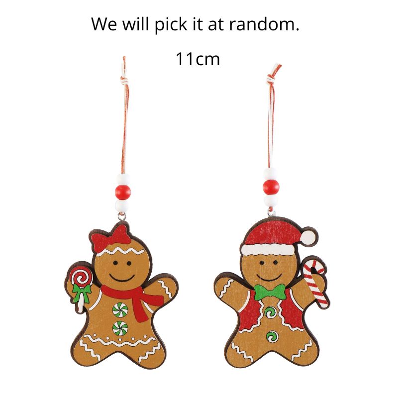 Hanging Gingerbread Deco MDF 11cm Asst
