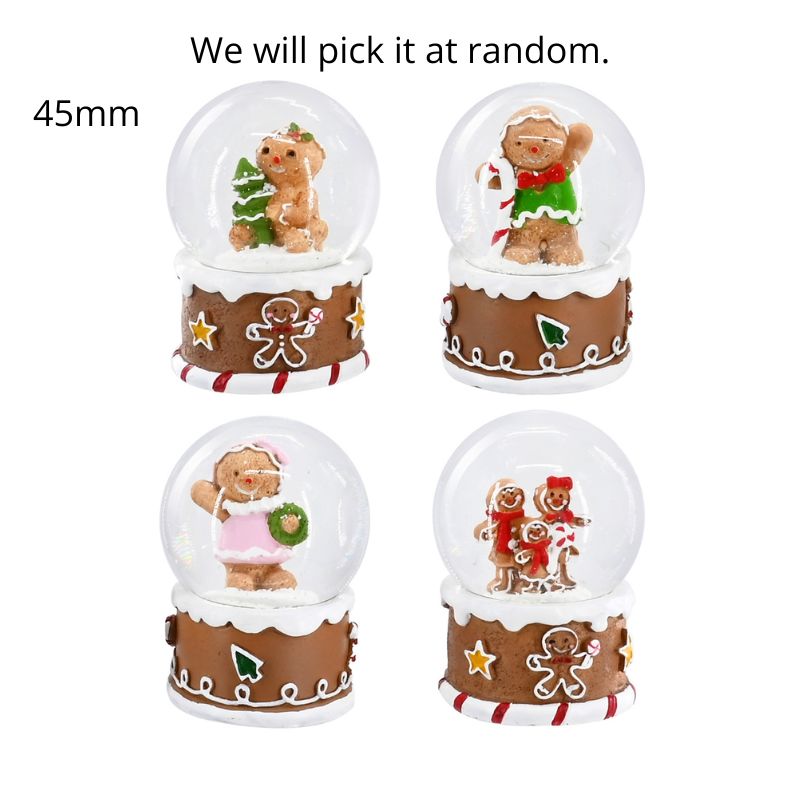 Gingerbread Figures Waterball 45mm Asst