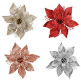 Glitter Poinsettia Clip Assorted