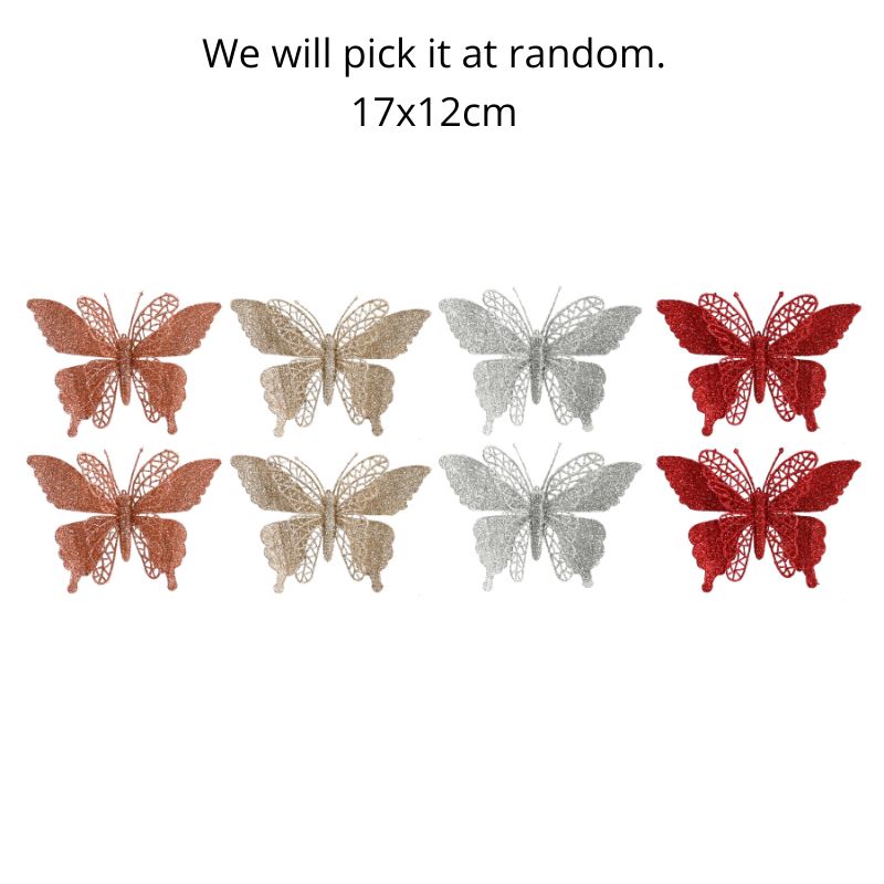 Butterfly Glitter Clip 2pk Asst