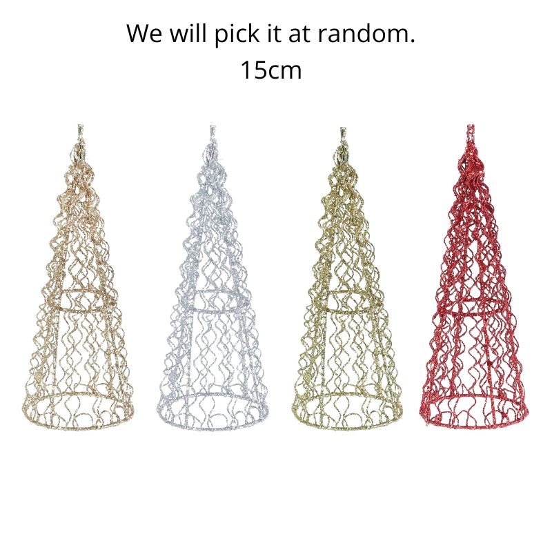 Curly Cone Tree Wire 15cm Asst