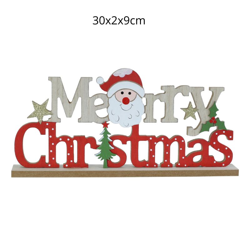 SANTA CHRISTMAS TABLE SIGN - 30x4x14cm
