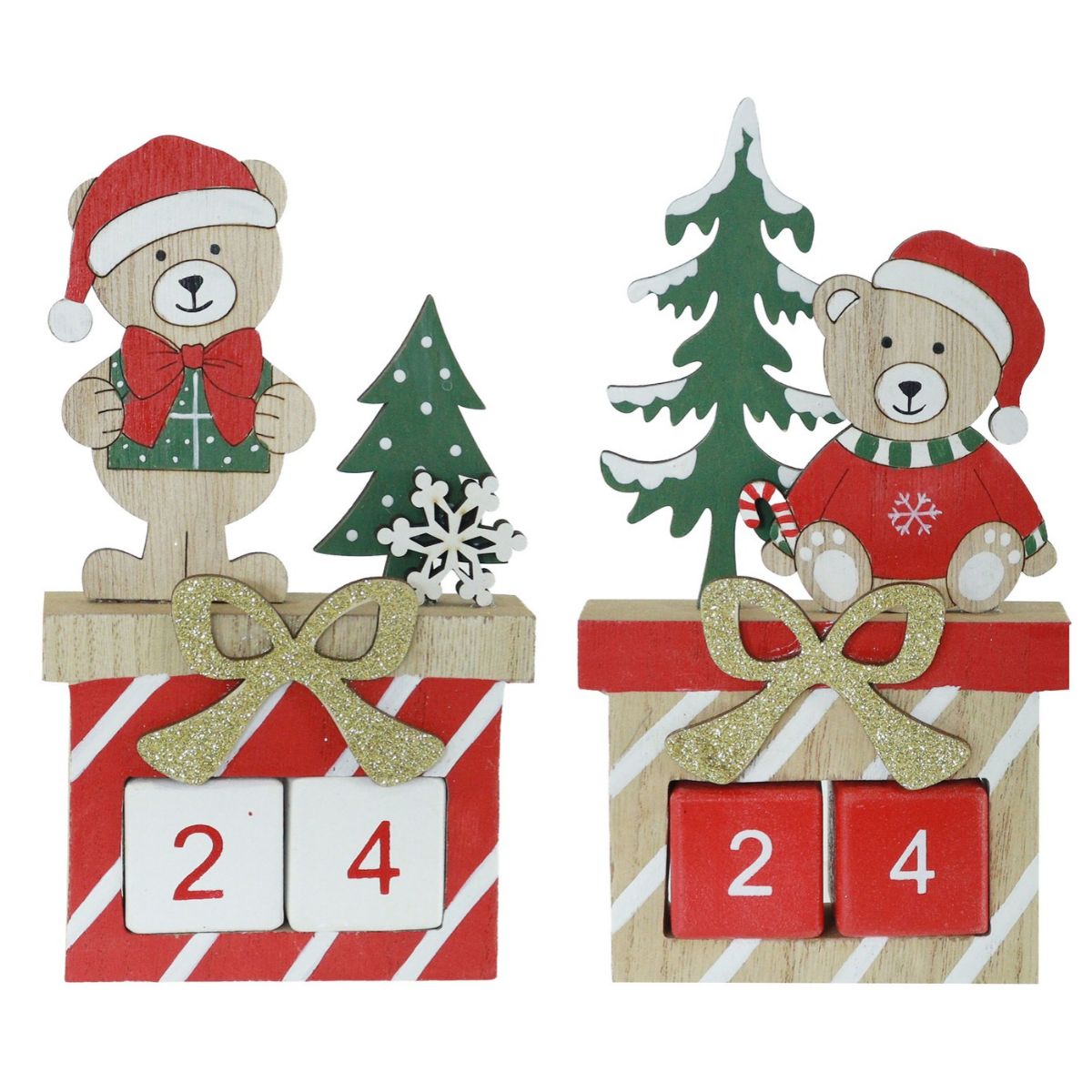 Teddy Christmas Countdown Decoration Assorted