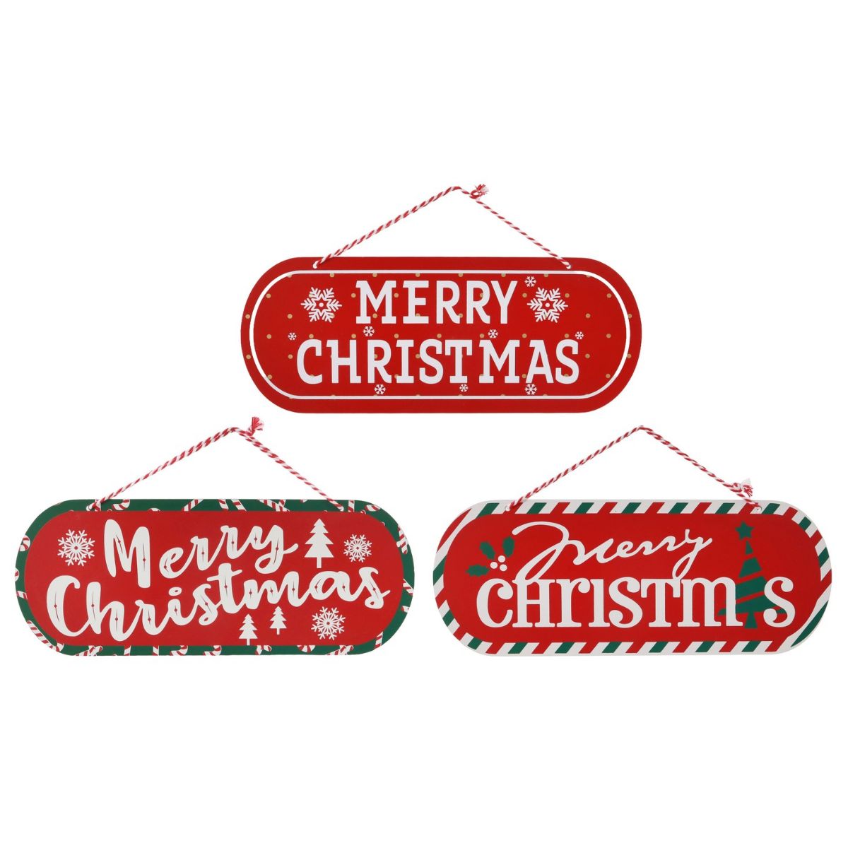 Merry Christmas Plaque Red Assorted