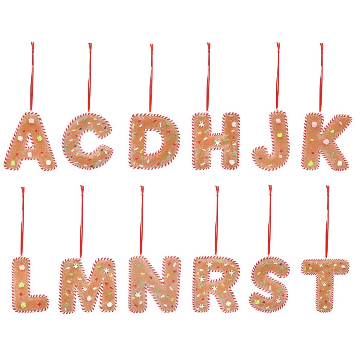 Gingerbread Candy Alphabet Decoration 11cm Assorted