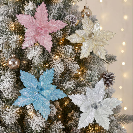 Shimmer Poinsettia Clip Assorted