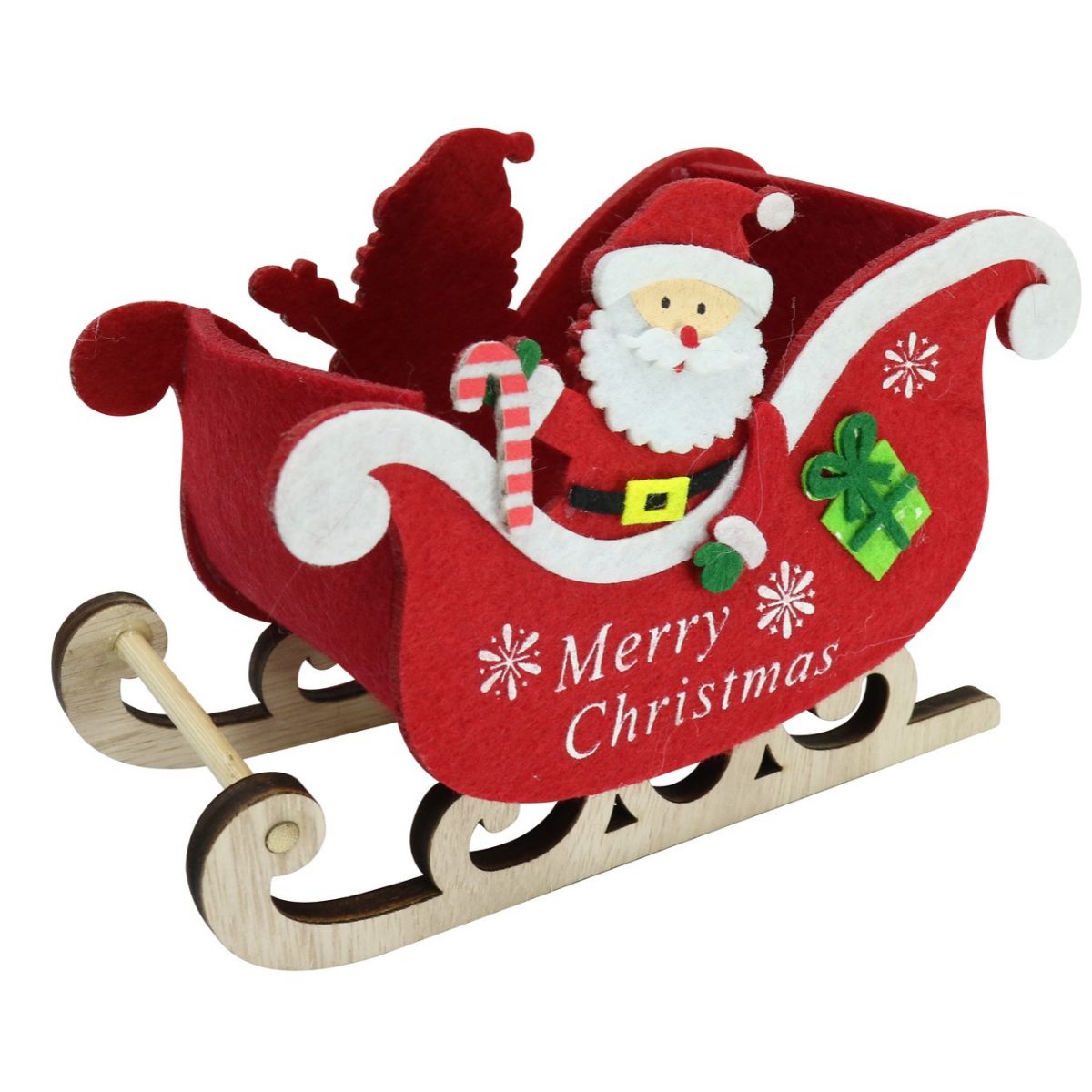 Santa Sleigh Felt Bucket Small
