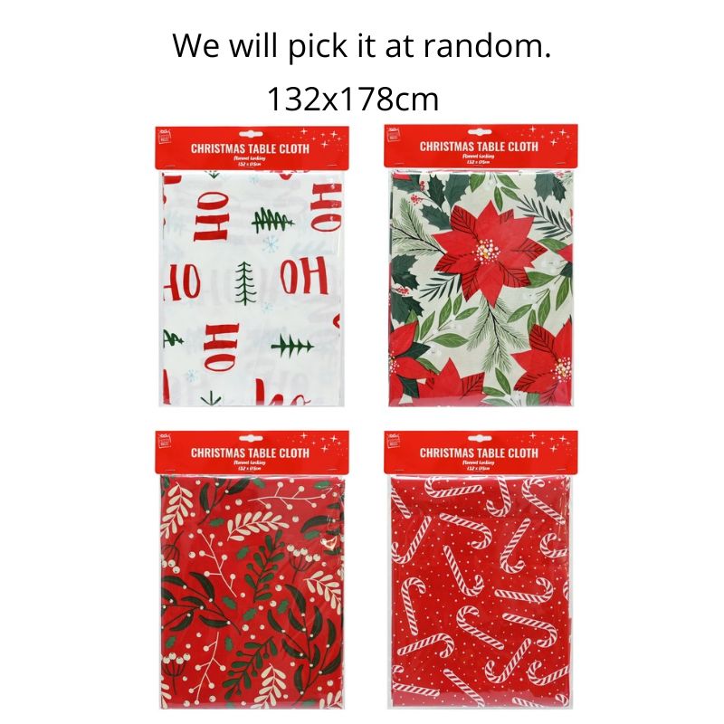 Table Cloth Heavy Flannel 132x178cm Asst