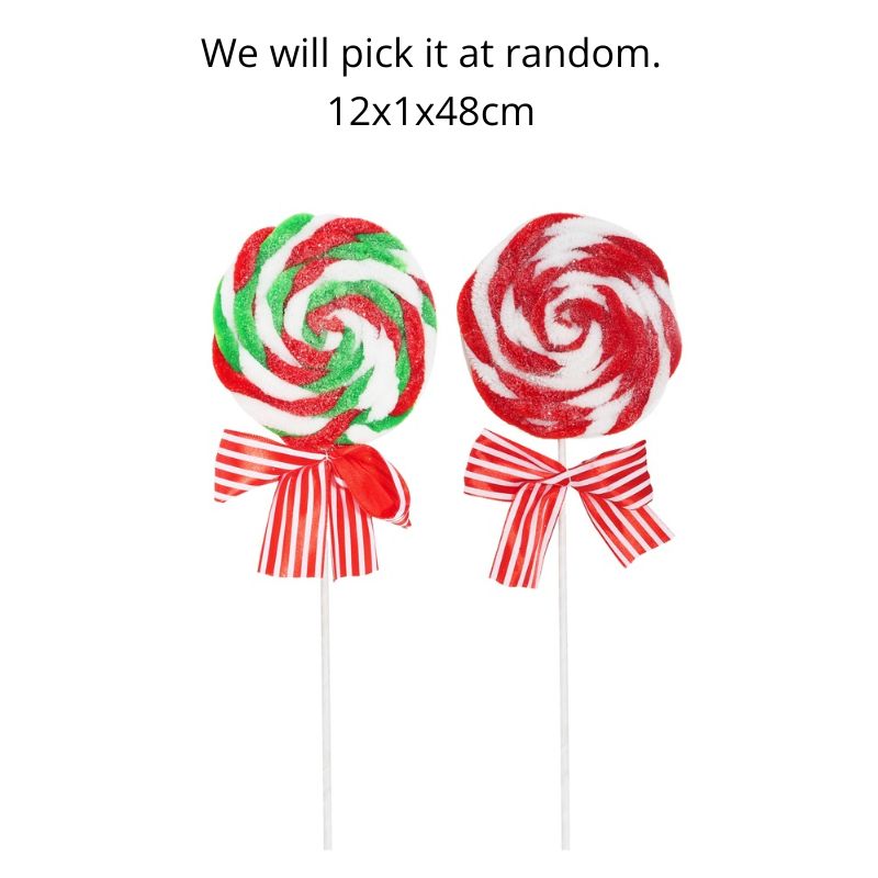 Swirly Plush Lollipop Pick 48cm Asst