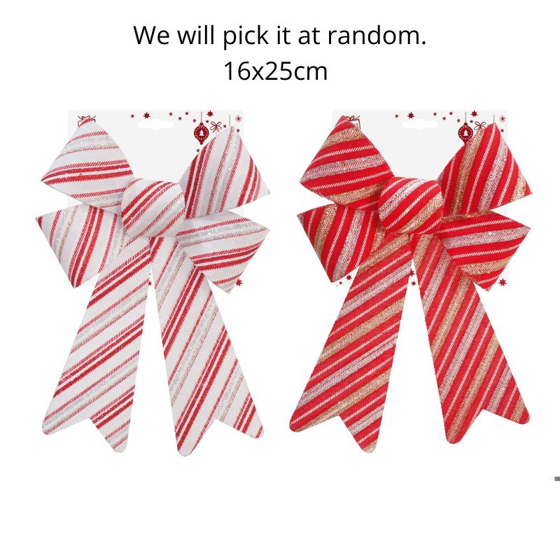 Candy Glitter Stripes Bow Asst
