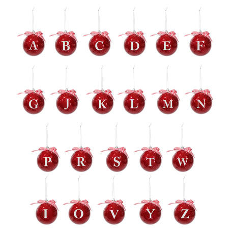 Glossy Alphabet Christmas Bauble Assorted - 8cm