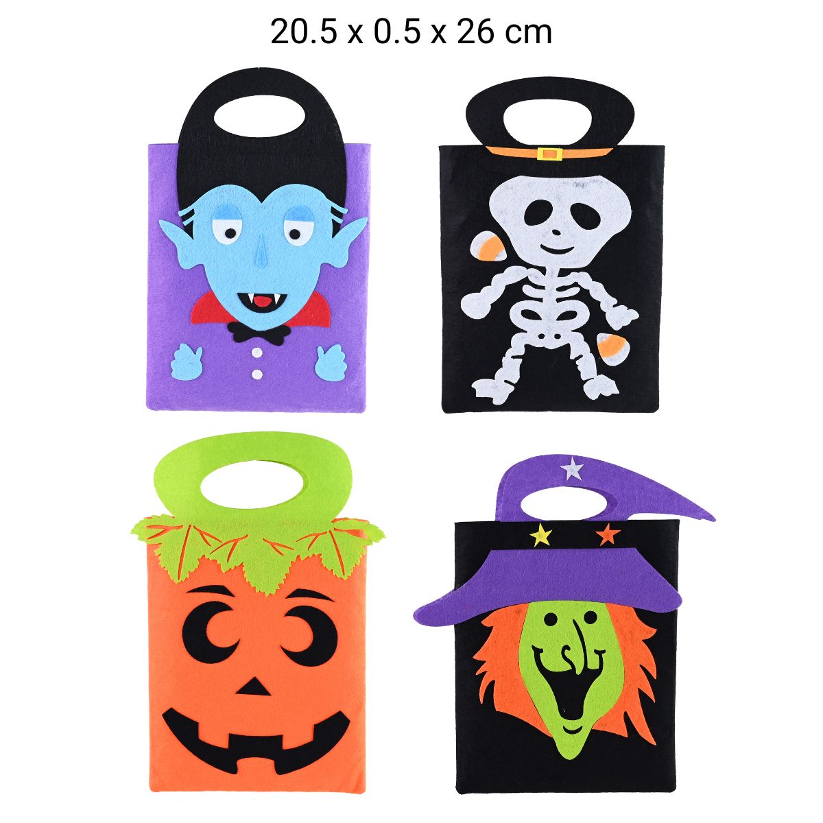 Halloween Felt Bag 26cm Asst