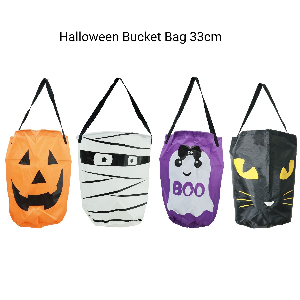 Halloween Bucket Bag 33cm Asst