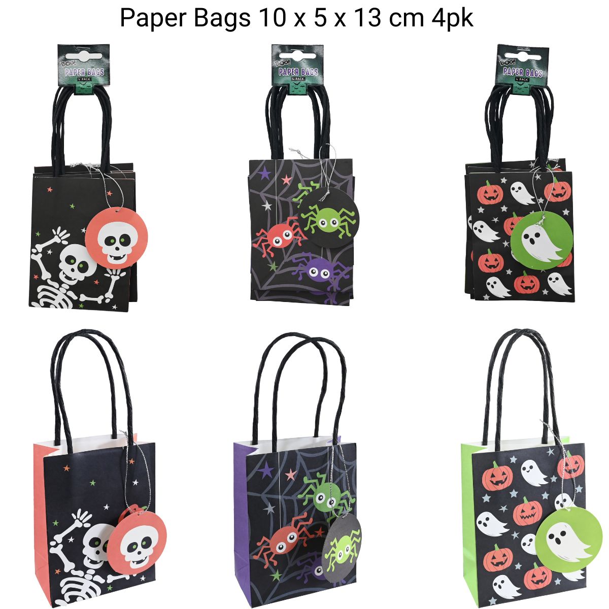 Halloween Paper Bags 13cm 4pk