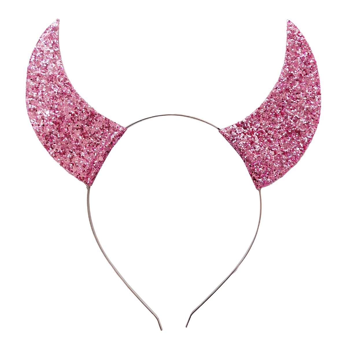Pink Glitter Devil Headband