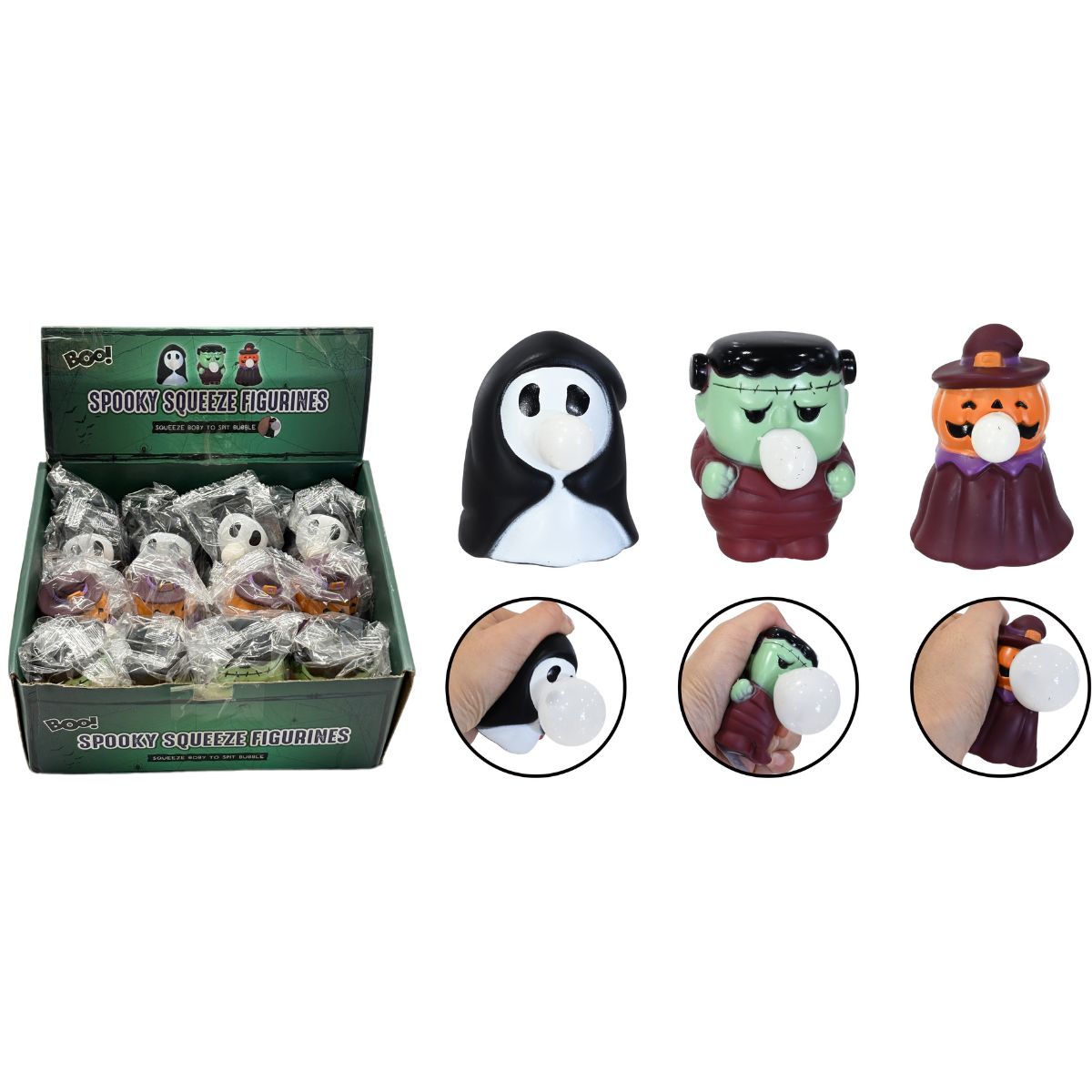 Spooky Squeeze Figurines Asst