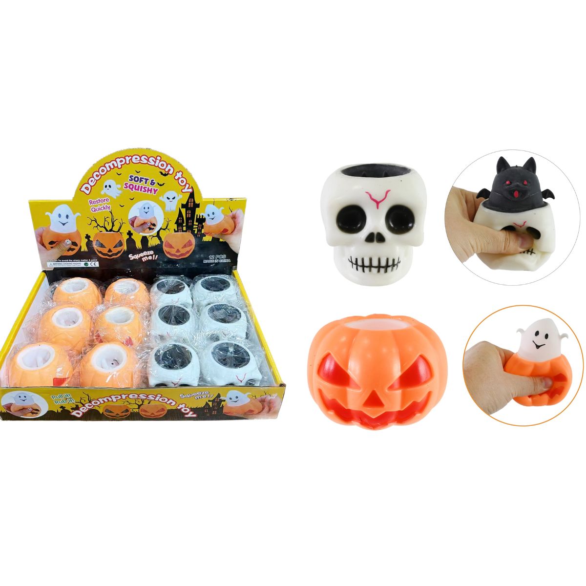 Spooky Squeeze Pop-Up Figurines Asst