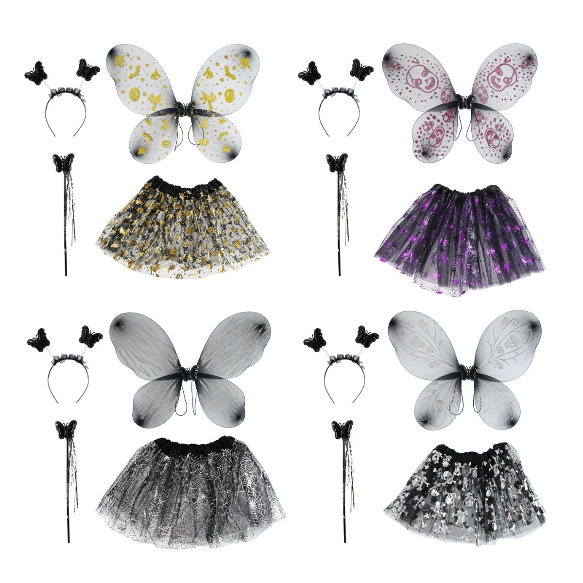 Dark Butterfly Tutu Set Asst