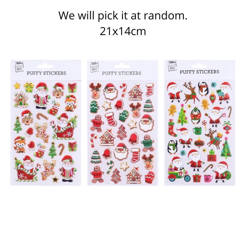 Christmas Gold Foiled Puffy Stickers Asst
