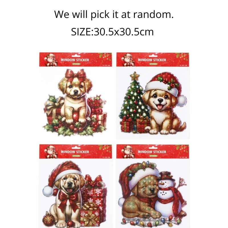 Window Cling Christmas Pet Laser Asst