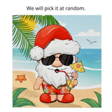 Cards Summer Santa Square 6pk