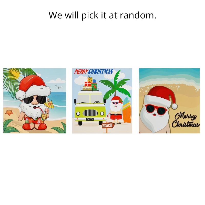 Cards Summer Santa Square 6pk