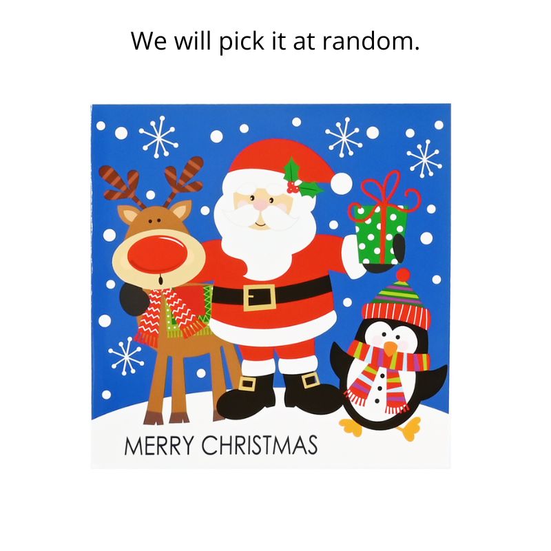 Cards Square Cute Santa 10pk