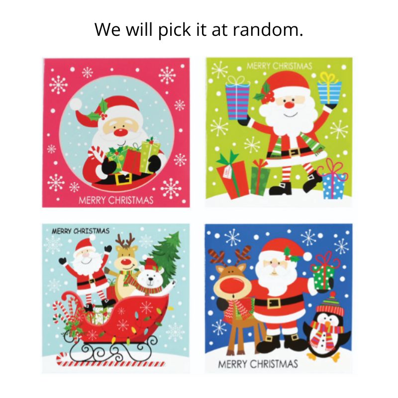 Cards Square Cute Santa 10pk