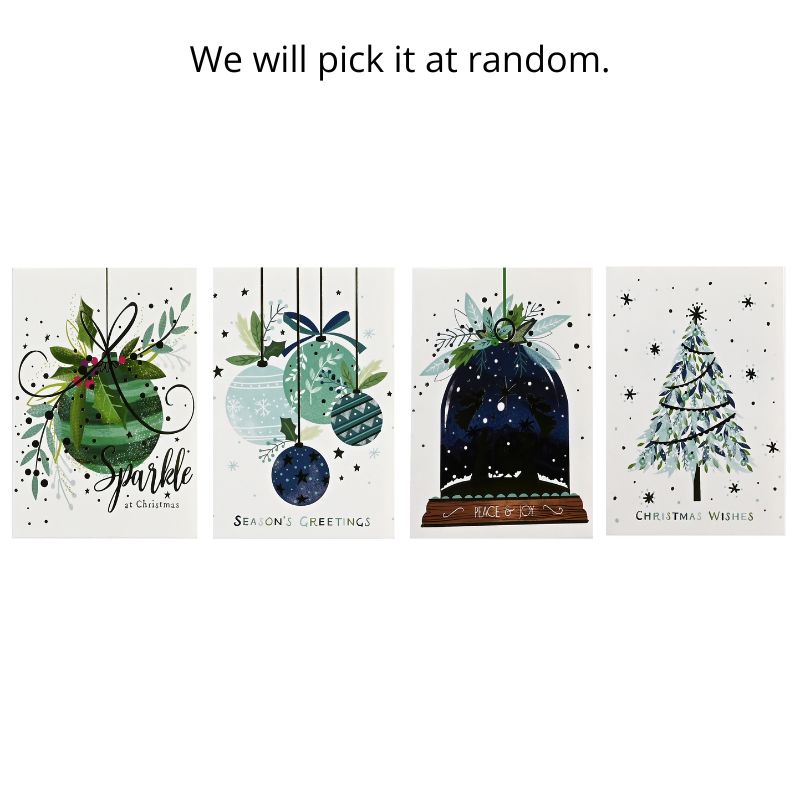 Cards Blue-Green Foiled Traditional 10pk