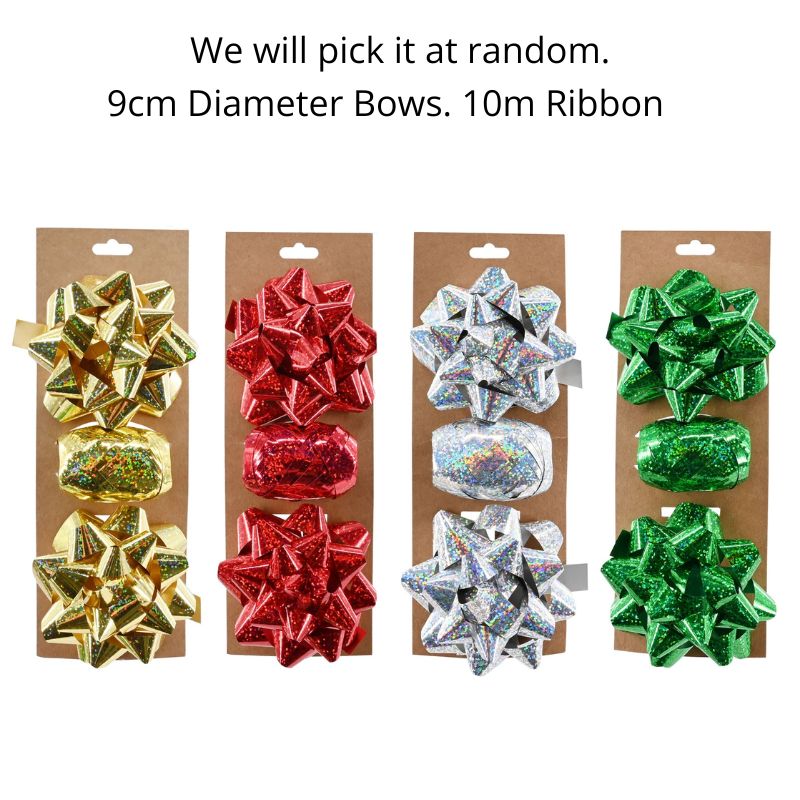 Gift Bows And Ribbon Pack Laser Asst