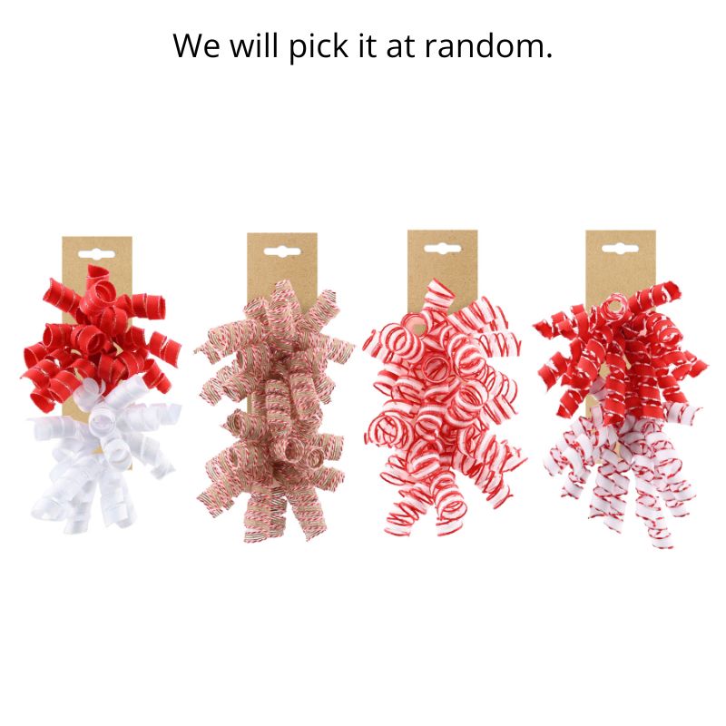Christmas Curly Gift Bows 2pk Asst