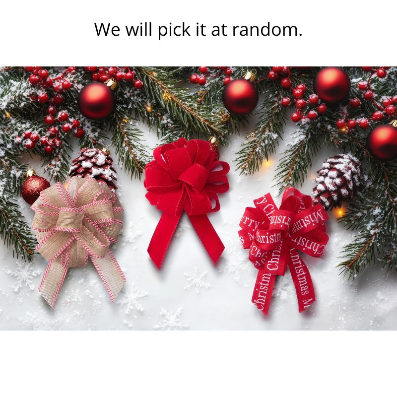 Jumbo Christmas Material Gift Bow Asst