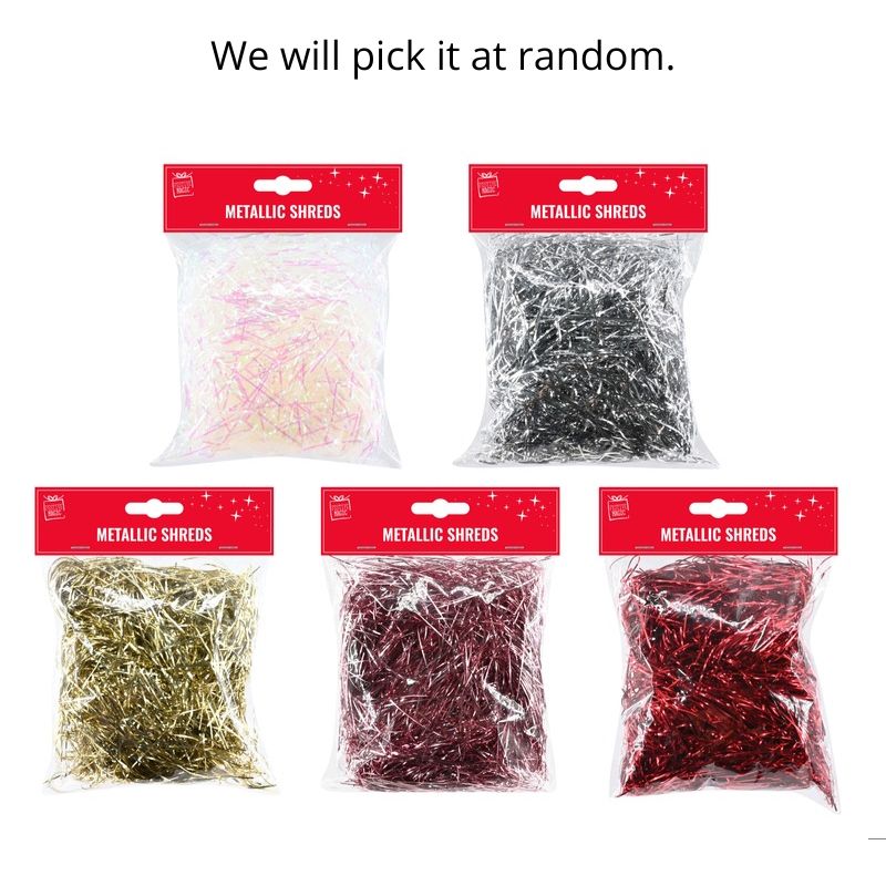 Metallic Christmas Hamper Shreds 25gm Asst