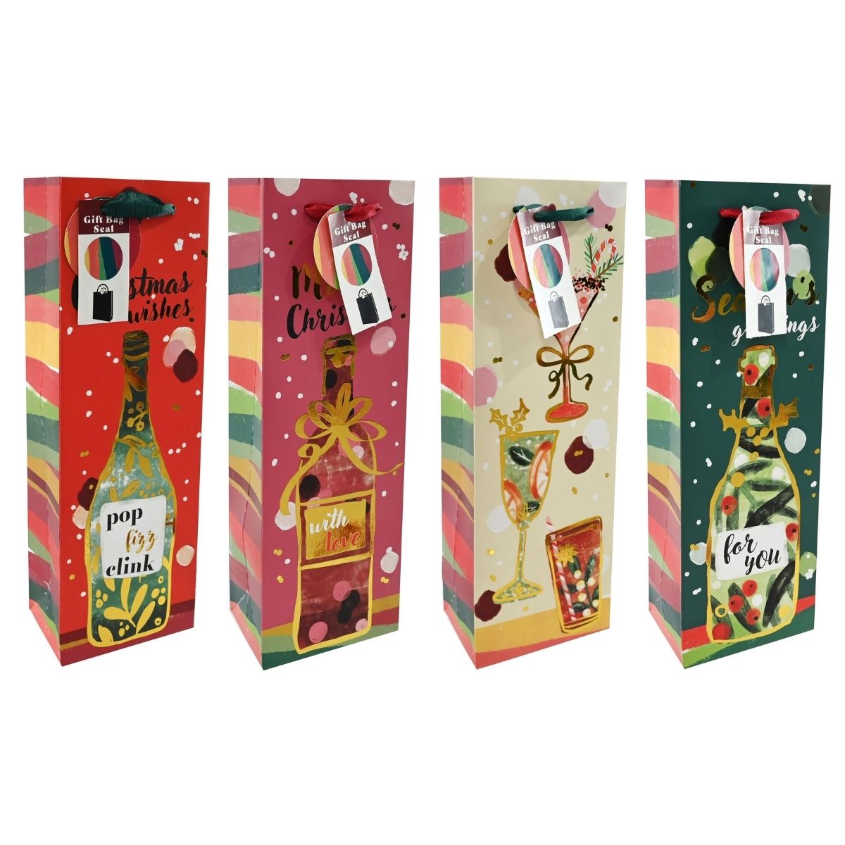 Foil Bottle Bag with Seal Sticker Assorted