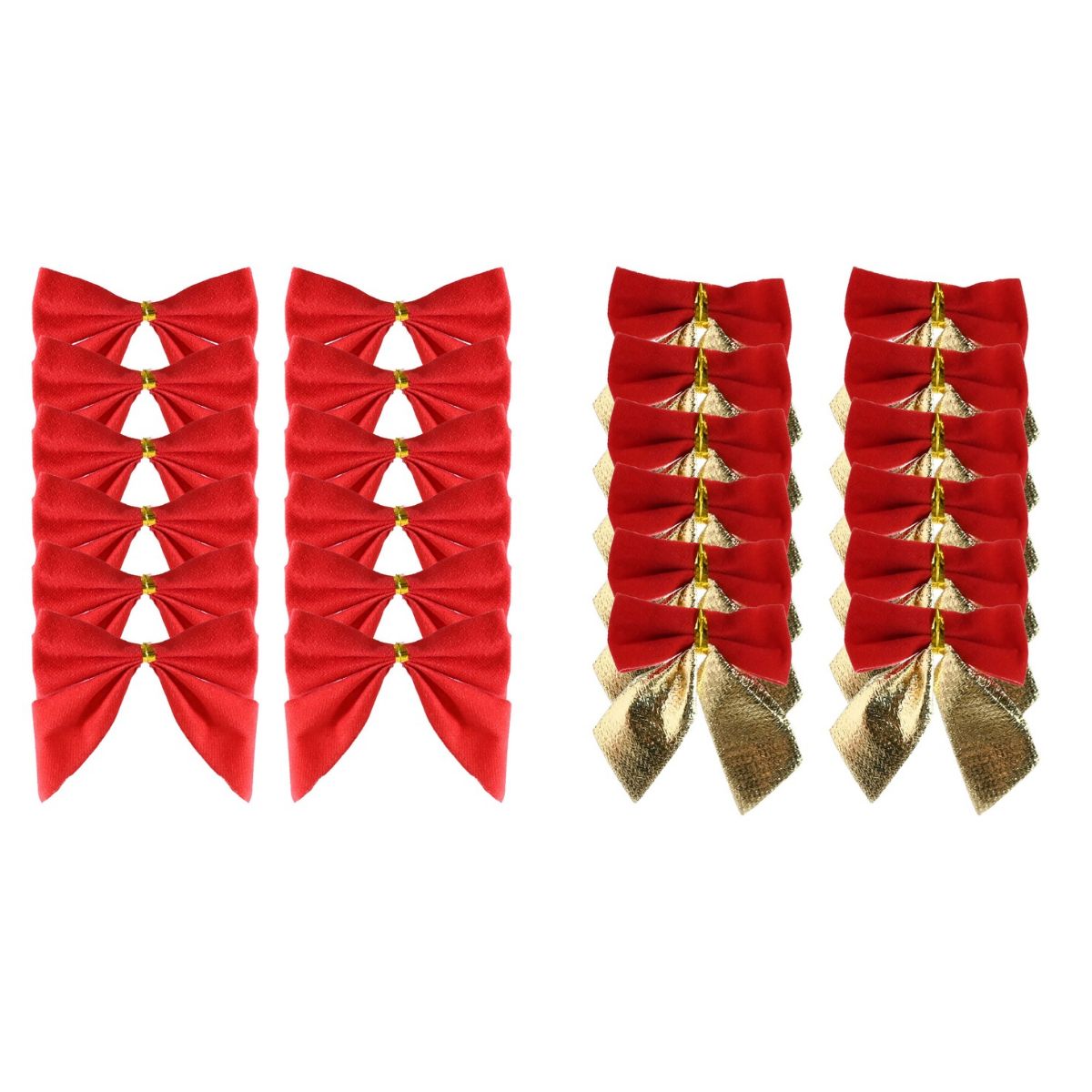 Tie-On Flocked Gift Bows 12pk Assorted