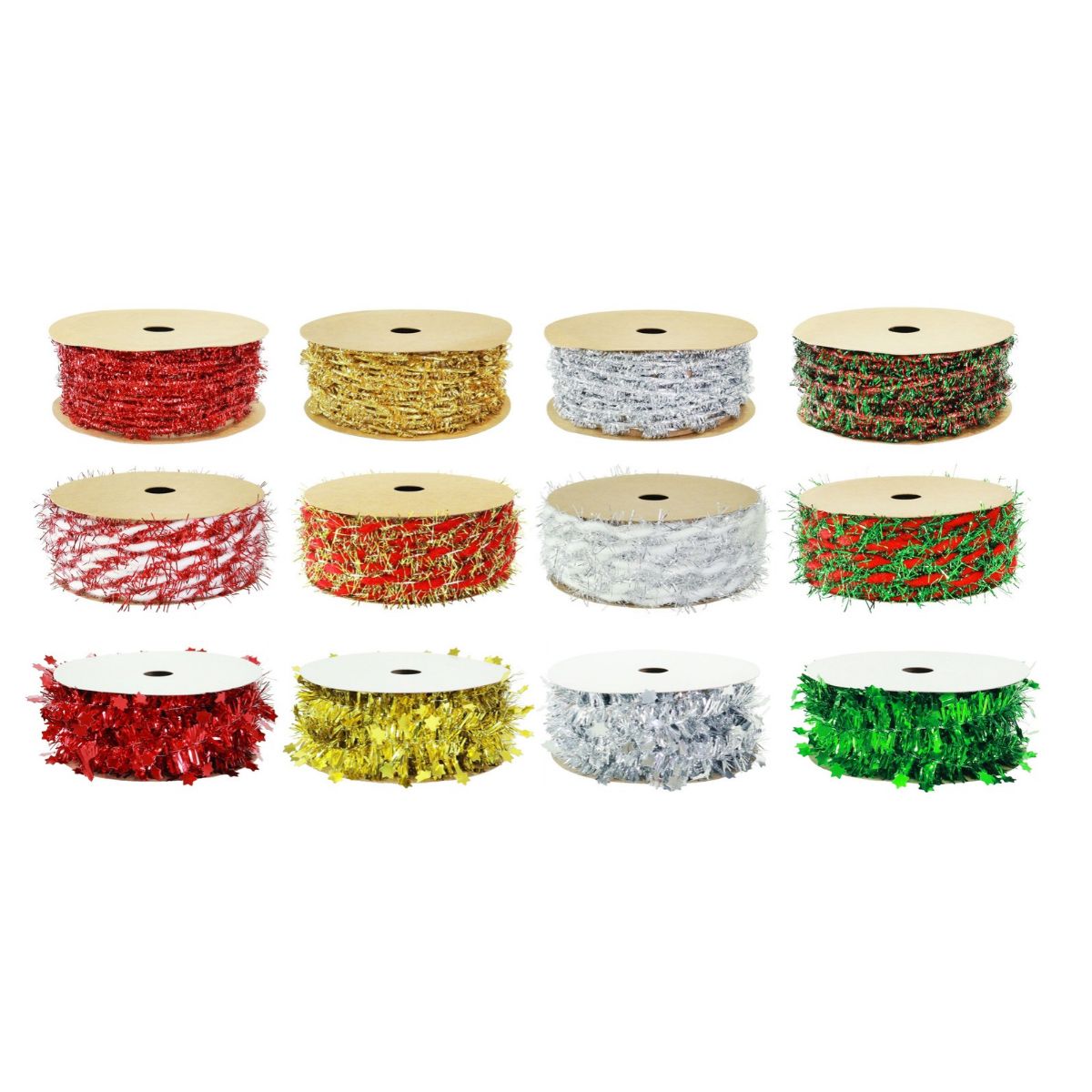 Gift Tinsel Garland 3m Assorted