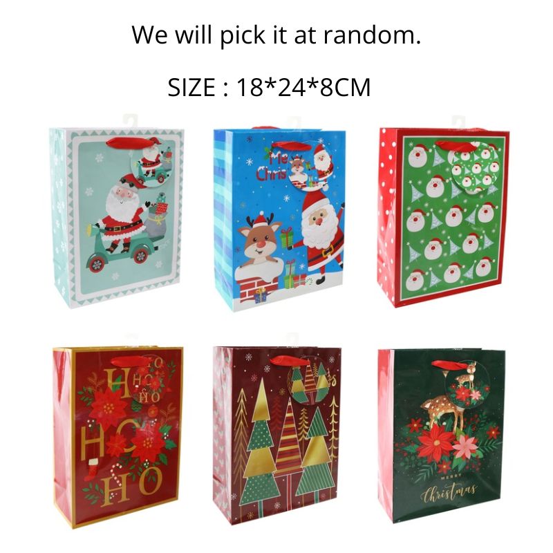 Giftbag Xmas Printed SMALL Mega Mix Asst