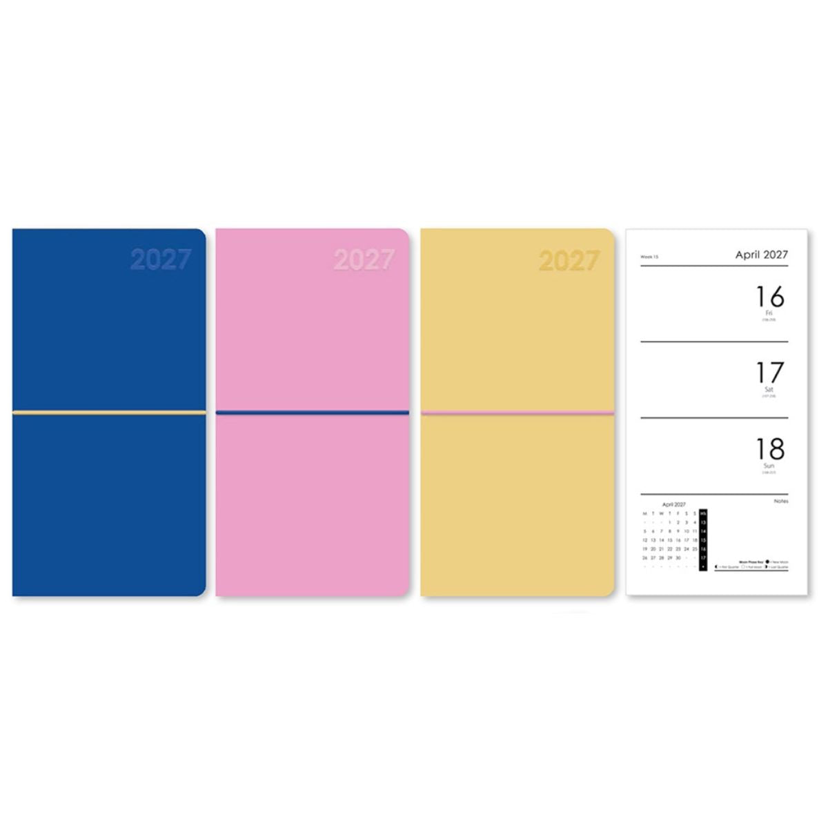 2027 Fashion Slim Moleskin Style Diary - Week to View