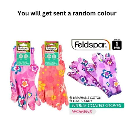 1pair Floral Garden Gloves Nylon Latex image 0