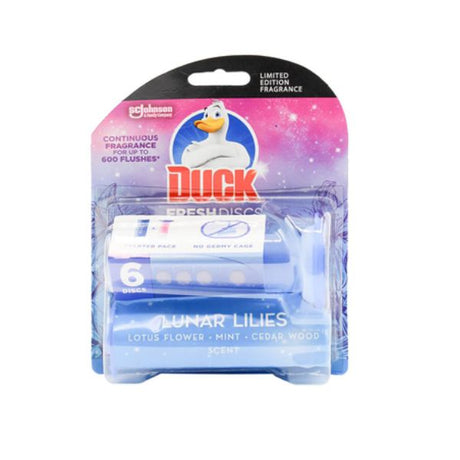 DUCK 6 FRESH DISCS LUNAR LILIES LOTUS FLOWER MINT CEDAR WOOD image 0